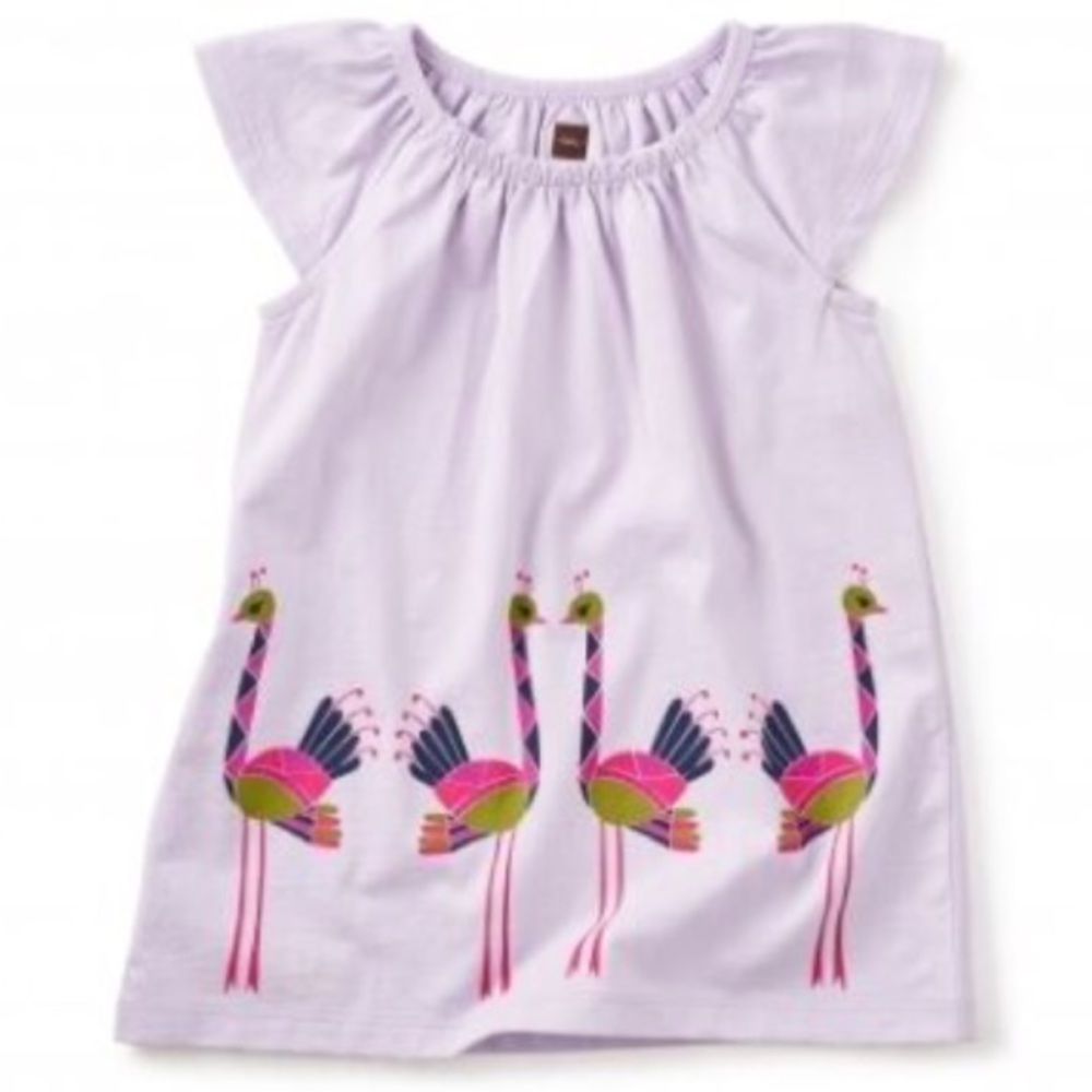 Tea Collection Ostriches Baby Dress 3-6 Months